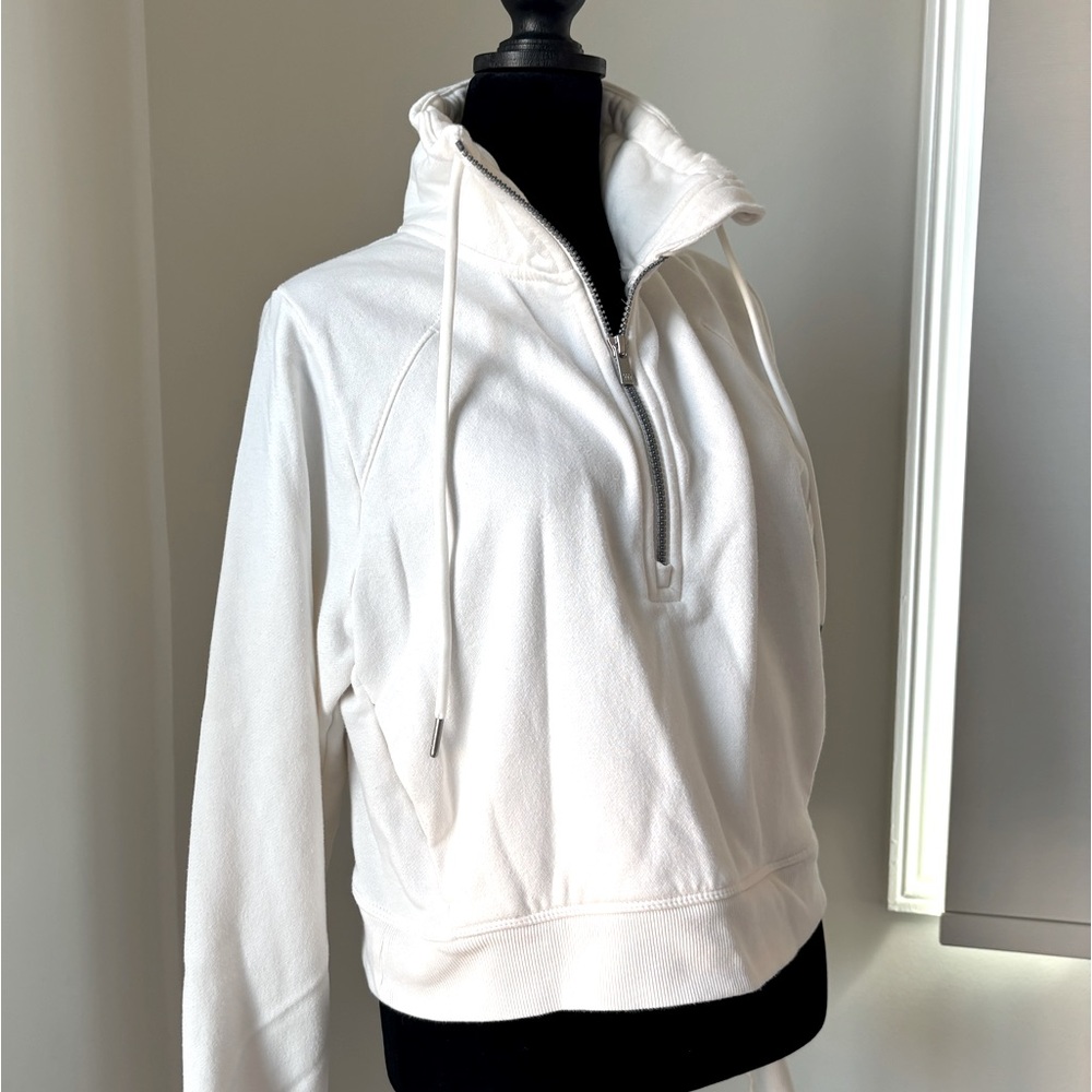 Cropped quarter zip sweatshirt